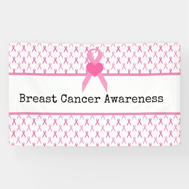 Breast Cancer Awareness with Pink Ribbon   Banner (Horizontal)