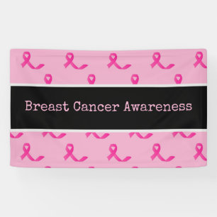 Breast Cancer Awareness with Pink Ribbon Banner