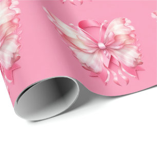 Breast Cancer Awareness with Pink Ribbon  Wrapping Paper