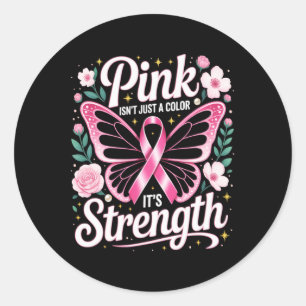 Breast Cancer Awareness Women Girls. Fighting Brea Classic Round Sticker