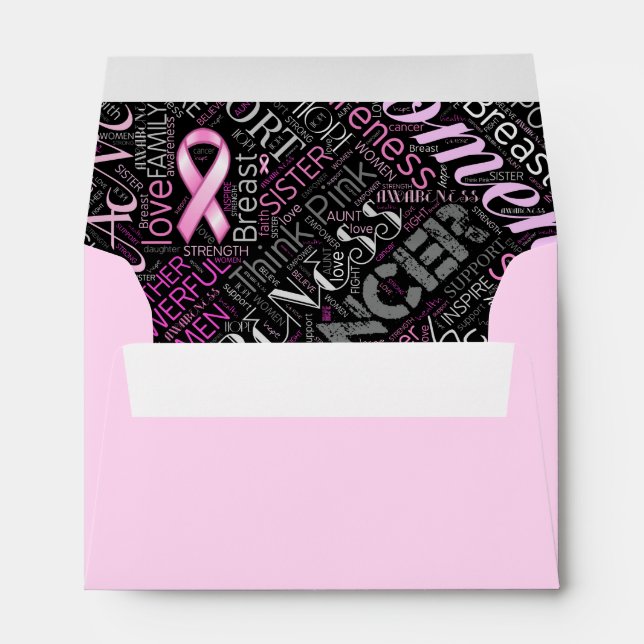Breast Cancer Awareness Word Cloud ID261 Envelopes (Back (Bottom))