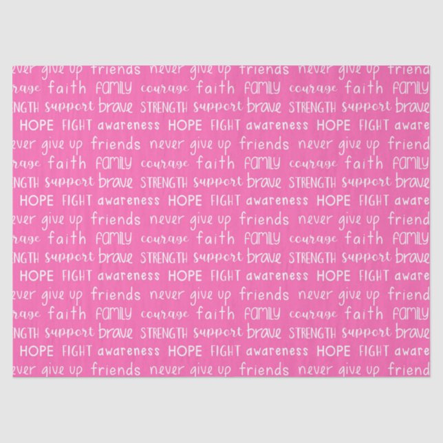Breast Cancer Awareness Word Pattern Tissue Paper (Front)