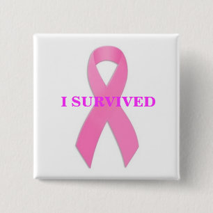 Breast Cancer Awarness I Survived Button
