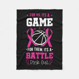 Breast Cancer Basketball Player Coach Pink Ribbon Fleece Blanket