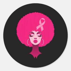 Breast Cancer Black African American Women Support Classic Round Sticker