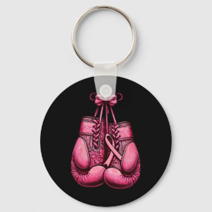 Breast Cancer Boxing Glove Pink Ribbon Awareness F Key Ring