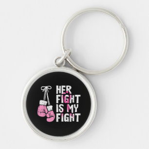 Breast Cancer Boxing Gloves Her Fight My Fight Wom Key Ring