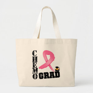 Breast Cancer Chemo Grad Large Tote Bag