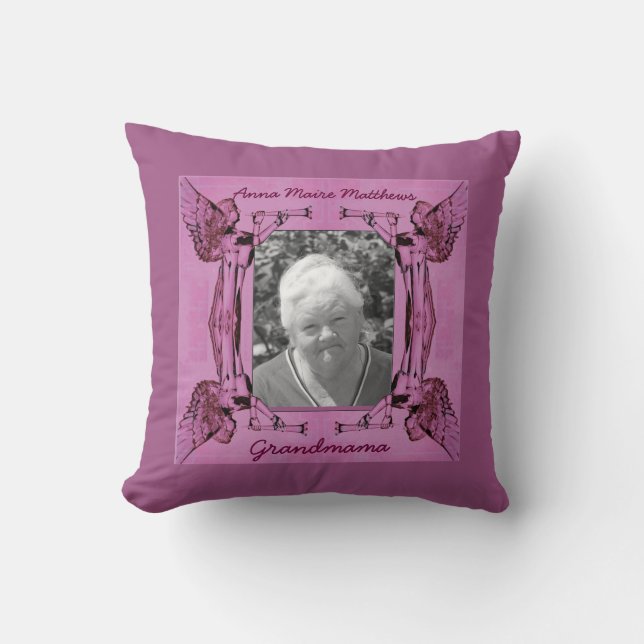 Breast Cancer Child  Memorial Photo Pillow Angels (Front)