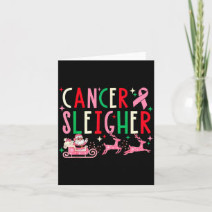 Breast Cancer Christmas Nk Ribbon Santa Sleigh Rei Card