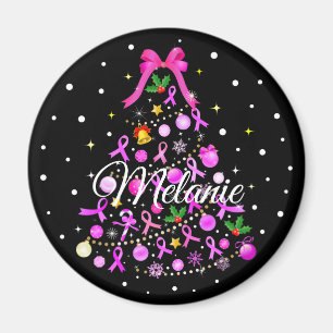 Breast Cancer Christmas Tree Magnet