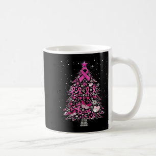 Breast Cancer Christmas Tree Snowflakes Ornament Coffee Mug