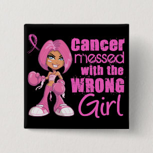 Breast Cancer Combat Girl 1 15 Cm Square Badge