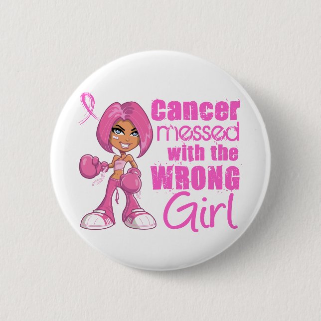 Breast Cancer Combat Girl 1 6 Cm Round Badge (Front)