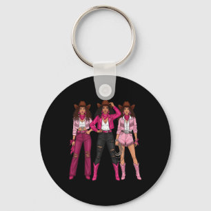 Breast Cancer Country Western Cowgirl In Pink Warr Key Ring