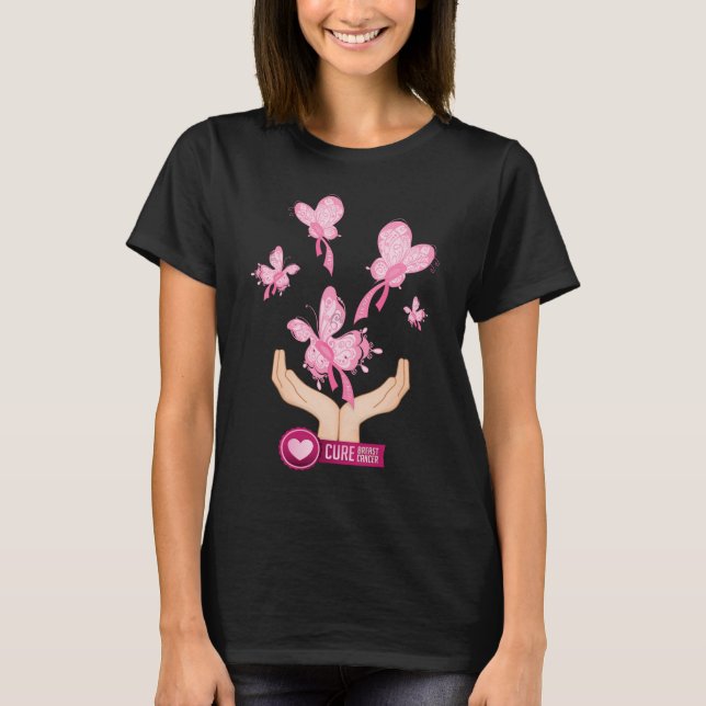 Breast Cancer Cure Butterflies t-shirt (Front)