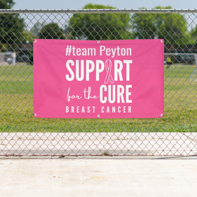 breast cancer custom Banner Outdoor Pink Sign (Insitu)