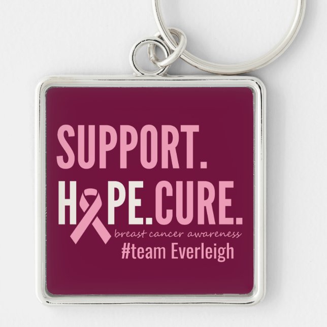 breast cancer Custom Personalised Keychain  (Front)