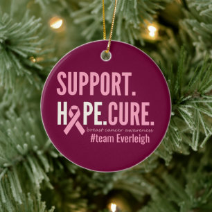 breast cancer Custom Personalised Ornament Holiday