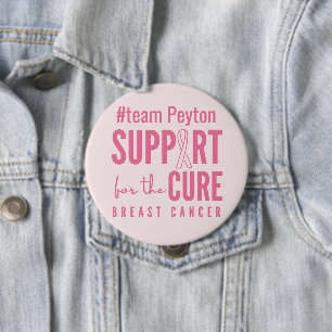 breast cancer custom personalised pink  Button 