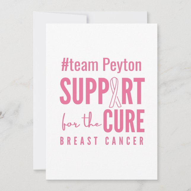 breast cancer custom support Invitation  (Front)