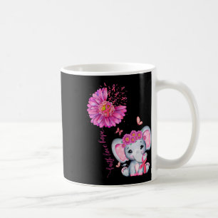 Breast Cancer Cute Elephant With Sunflower And Pin Coffee Mug