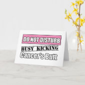 Breast Cancer Do Not Disturb Kicking Butt Card (Yellow Flower)
