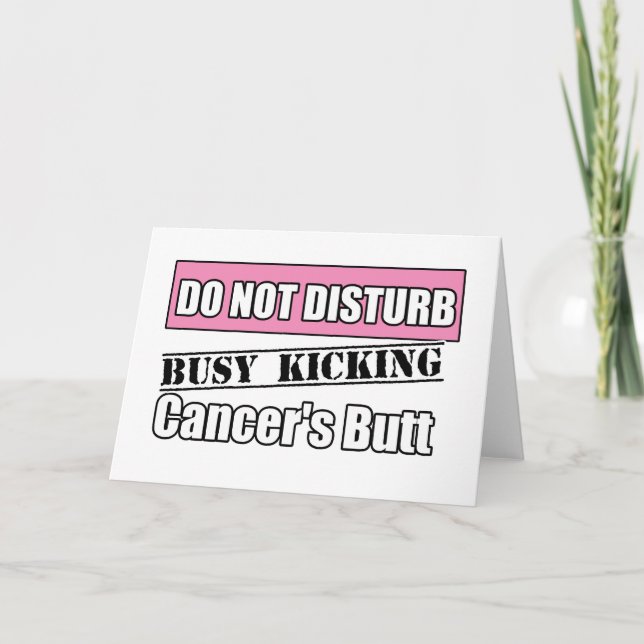 Breast Cancer Do Not Disturb Kicking Butt Card (Front)