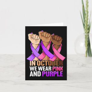 Breast Cancer Domestic Violence Awareness Pink Pur Card