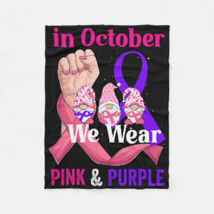 Breast Cancer Domestic Violence Awareness Pink Pur Fleece Blanket