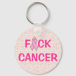 Breast Cancer "F*CK" w/ pink ribbons key chains