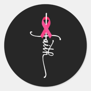 Breast Cancer Faith Breast Cancer Awareness  Classic Round Sticker