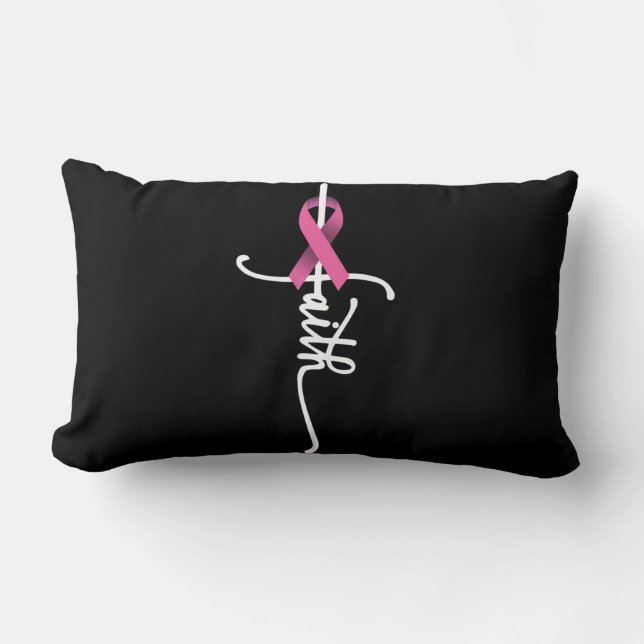 Breast Cancer Faith Breast Cancer Awareness Suppor Lumbar Cushion (Front)