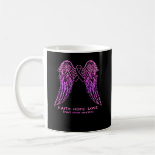Breast Cancer Faith Hope Love Wings Awareness Coffee Mug