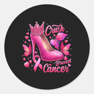 Breast Cancer Fight Like A Queen Black Afro Queen Classic Round Sticker