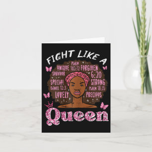 Breast Cancer Fight Like Queen Afro Survivor Aware Card