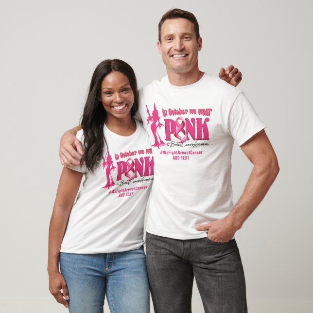 Breast Cancer Fighter Pink Ribbon Inspirational T-Shirt (Unisex)