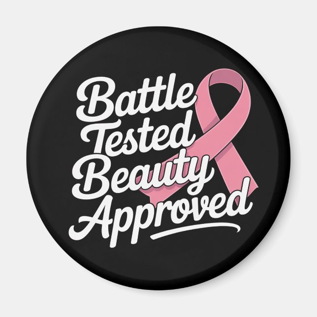 Breast Cancer Fighter Survivor Pink Ribbon Warrior Magnet (Front)