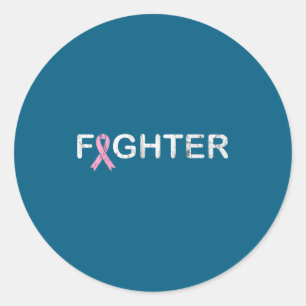 Breast Cancer Fighter World Day Classic Round Sticker