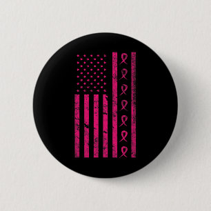 Breast Cancer Flag-cancer Awareness Month-cancer S 6 Cm Round Badge