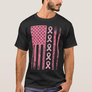 Breast Cancer Flag Pink Ribbon Awareness T-Shirt