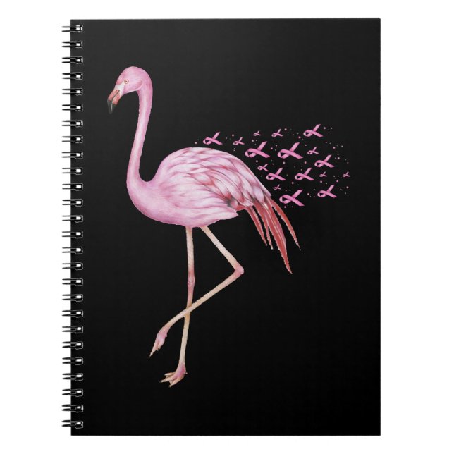 Breast Cancer Flamingo Breast Cancer Awareness Notebook (Front)