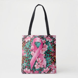 Breast Cancer Floral Animal Skin Texture Gift Tote Bag