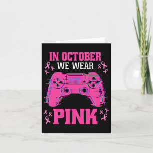 Breast Cancer Gaming Kids Boys Youth 1  Card