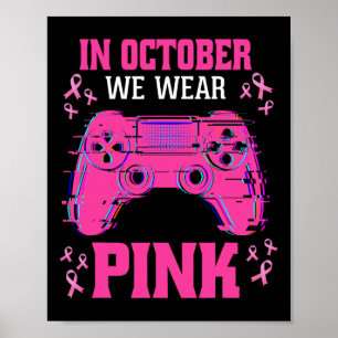 Breast Cancer Gaming Kids Boys Youth 1 Poster