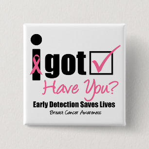 Breast Cancer Get Checked v5 15 Cm Square Badge