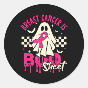 Breast Cancer Ghost Halloween Breast Cancer Awaren Classic Round Sticker