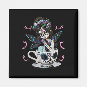 Breast Cancer Girl Sugar Skull Costume Halloween G Magnet