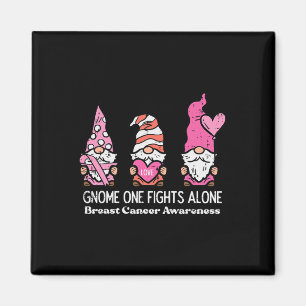 Breast Cancer Gnome One Fights Alone Awareness Wom Magnet
