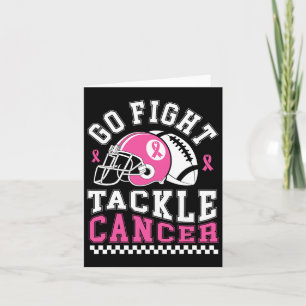 Breast Cancer Go Fight Tackle Cancer Footbyll Pink Card